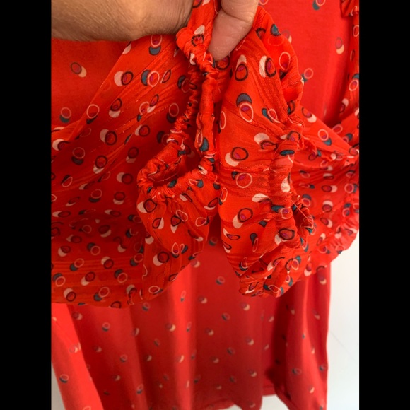 ANTHROPOLOGIE Maeve Polka Dot Balloon Sleeve Top - Picture 7 of 12